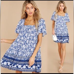 happy memory blue floral dress